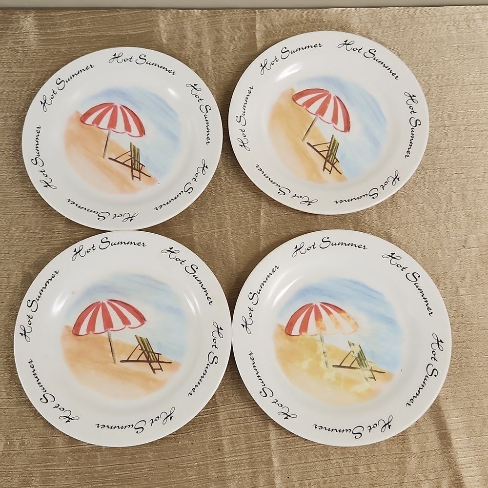 Trisa Melamine Hot Summer Plate Set of 4  8"